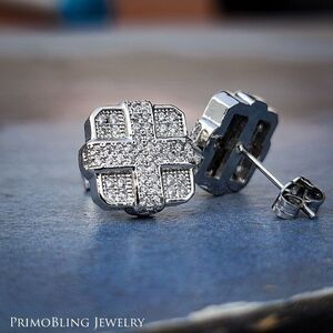 Silver Crossbar Stud Earrings